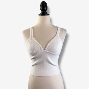 Intimately Free People Teagan Swit Cami Size S White Ribbed V-Neck Open Back